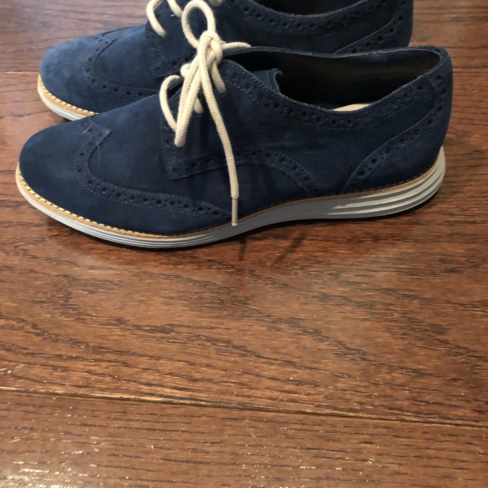 Oxford Blue suede shoes - Picture 2 of 3